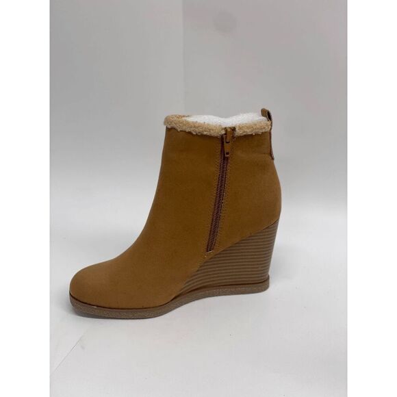 Sun + Stone Women's Camillia Wedge Bootie - Tan Micro 7M - Picture 3 of 7